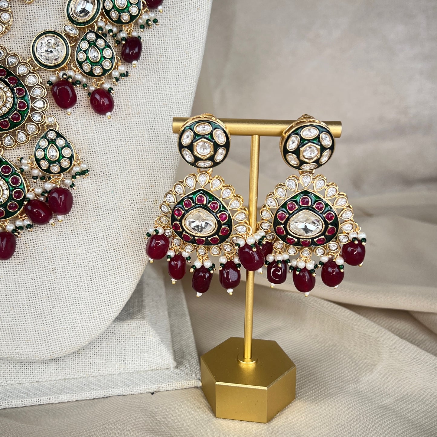 Meena Kari Kundan Long Necklace Set | Mala | Haar