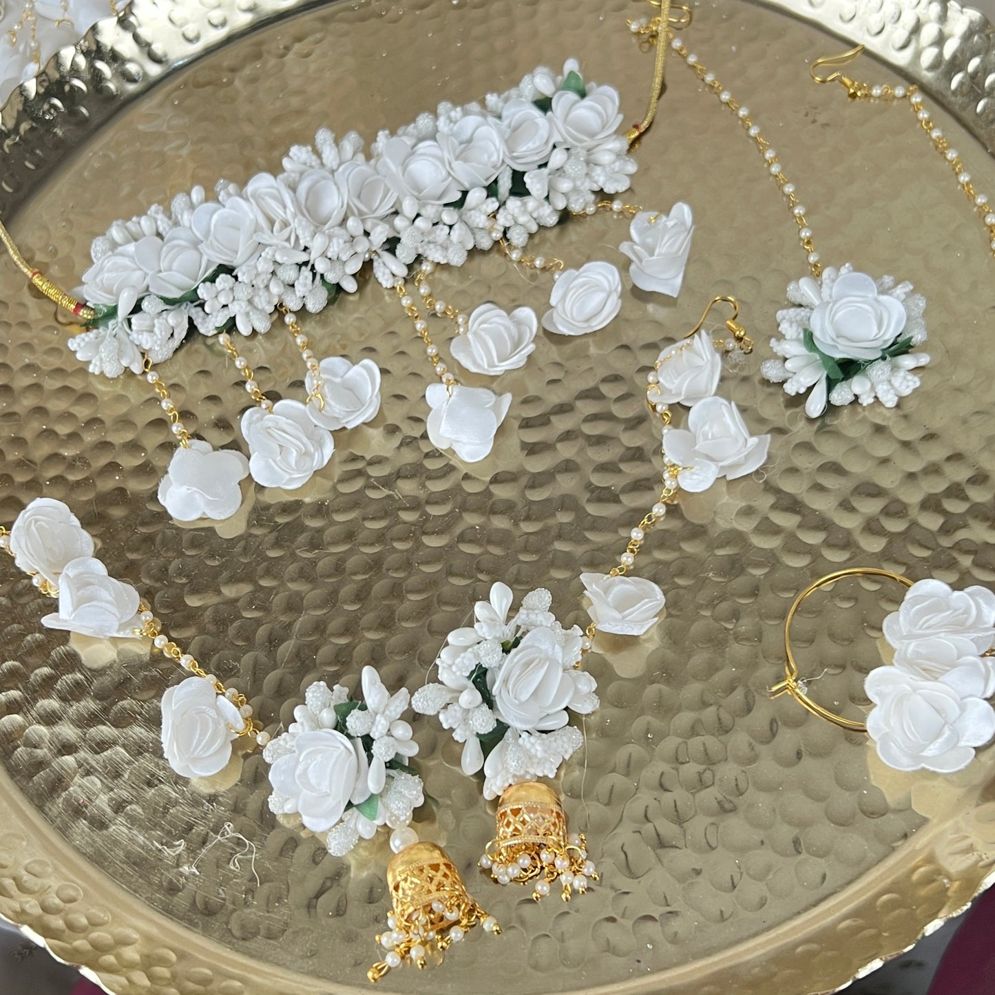 Floral | Faux Flower Choker set w/ and Bangle Kaleera