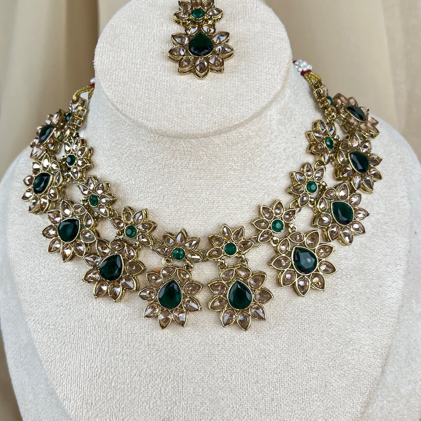 Flower Polki Necklace Set