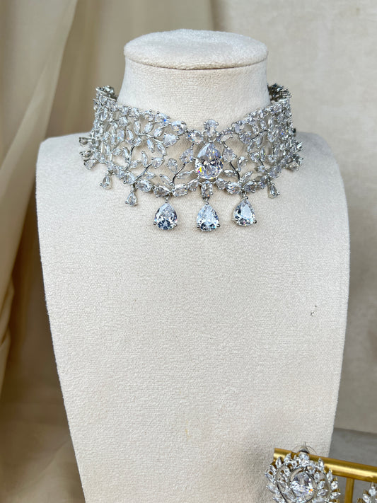 American Diamond | AD | Choker Necklace Set