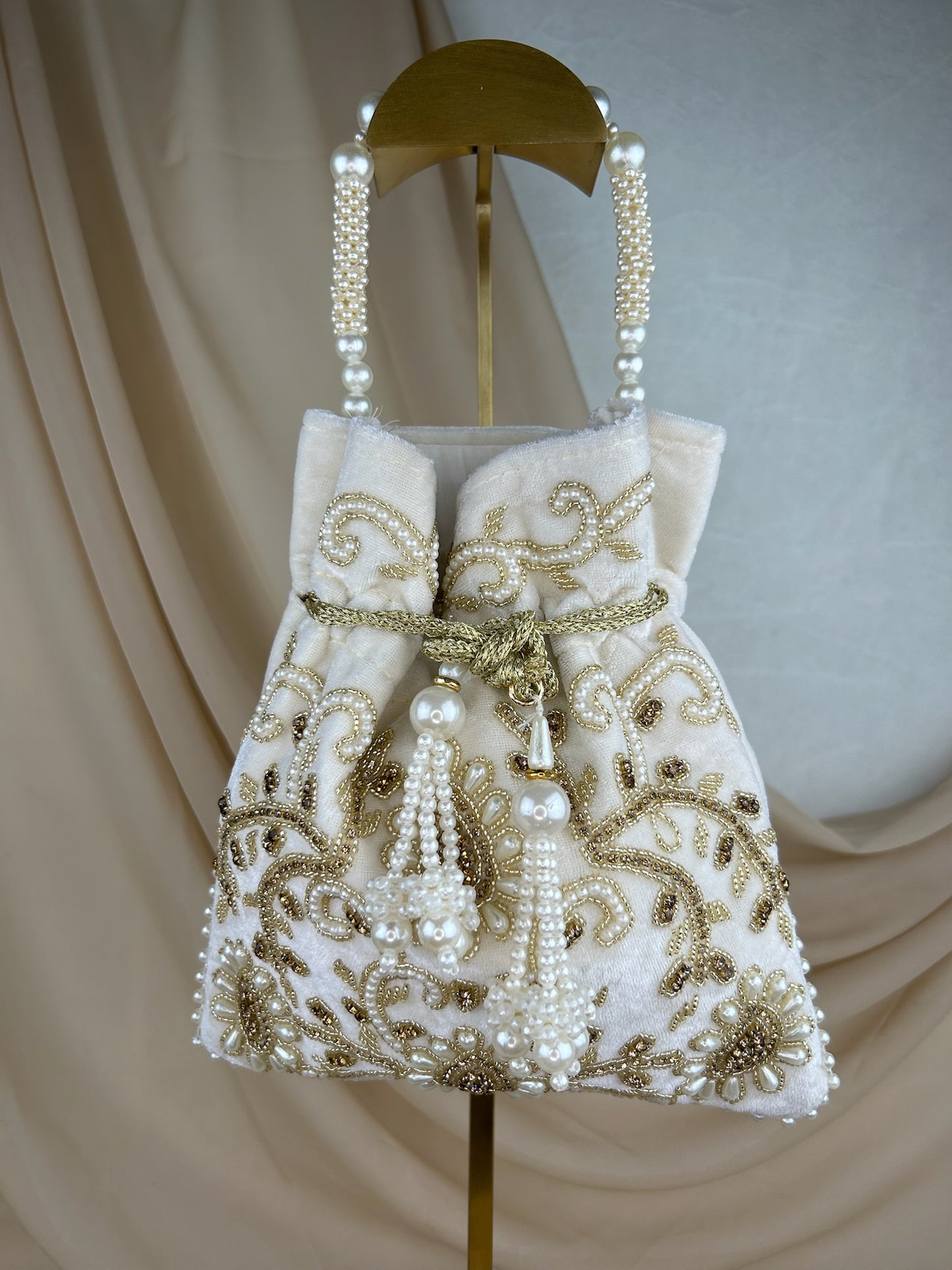 Velvet Embrodiered Potli | Purse