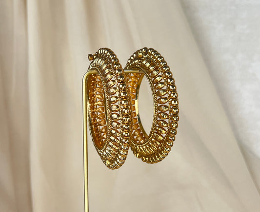 Gold Large Bangle | Kada Pair