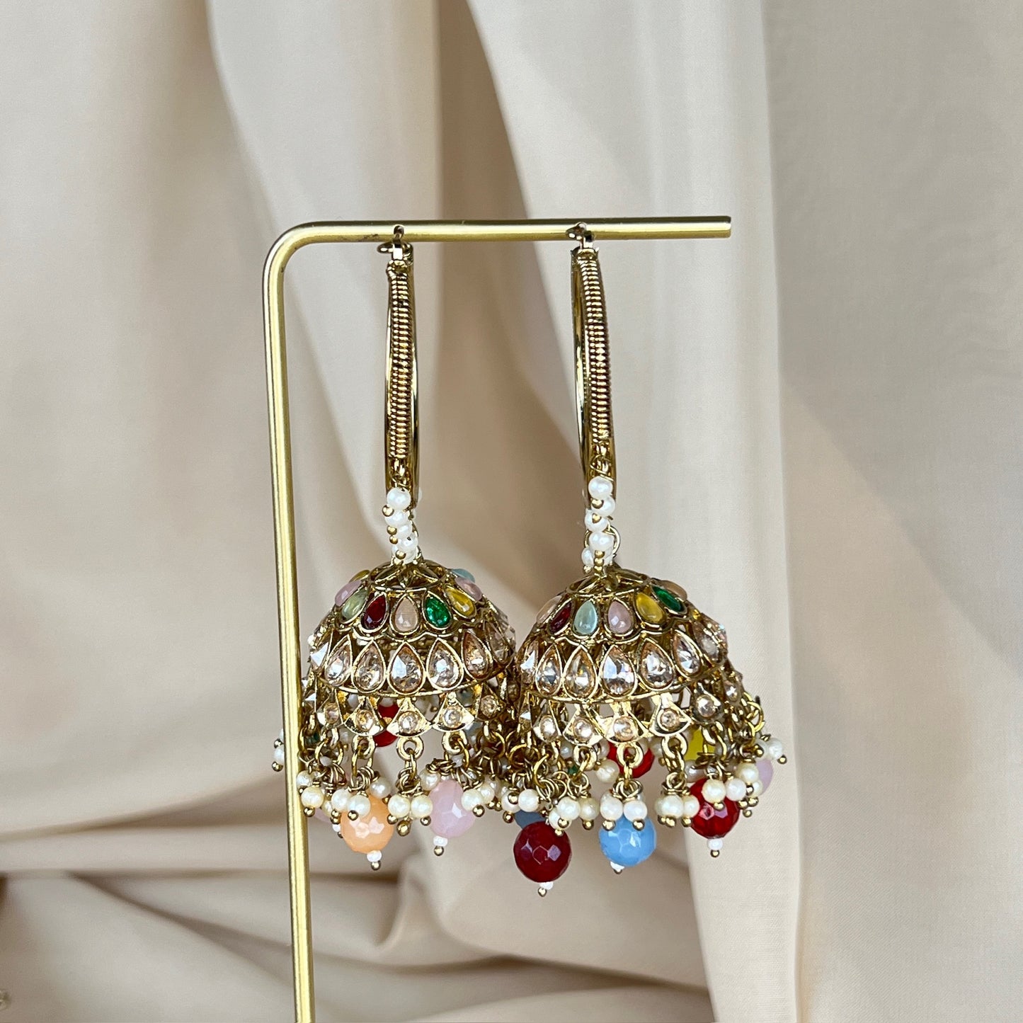 Statement Jhumka Chandbali Earrings