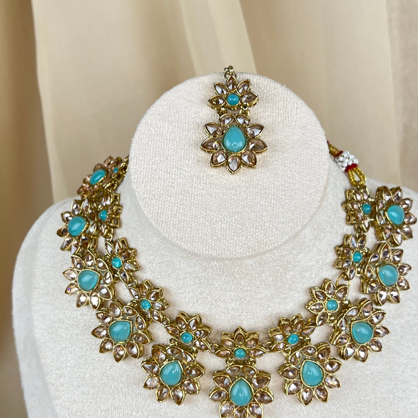Flower Polki Necklace Set