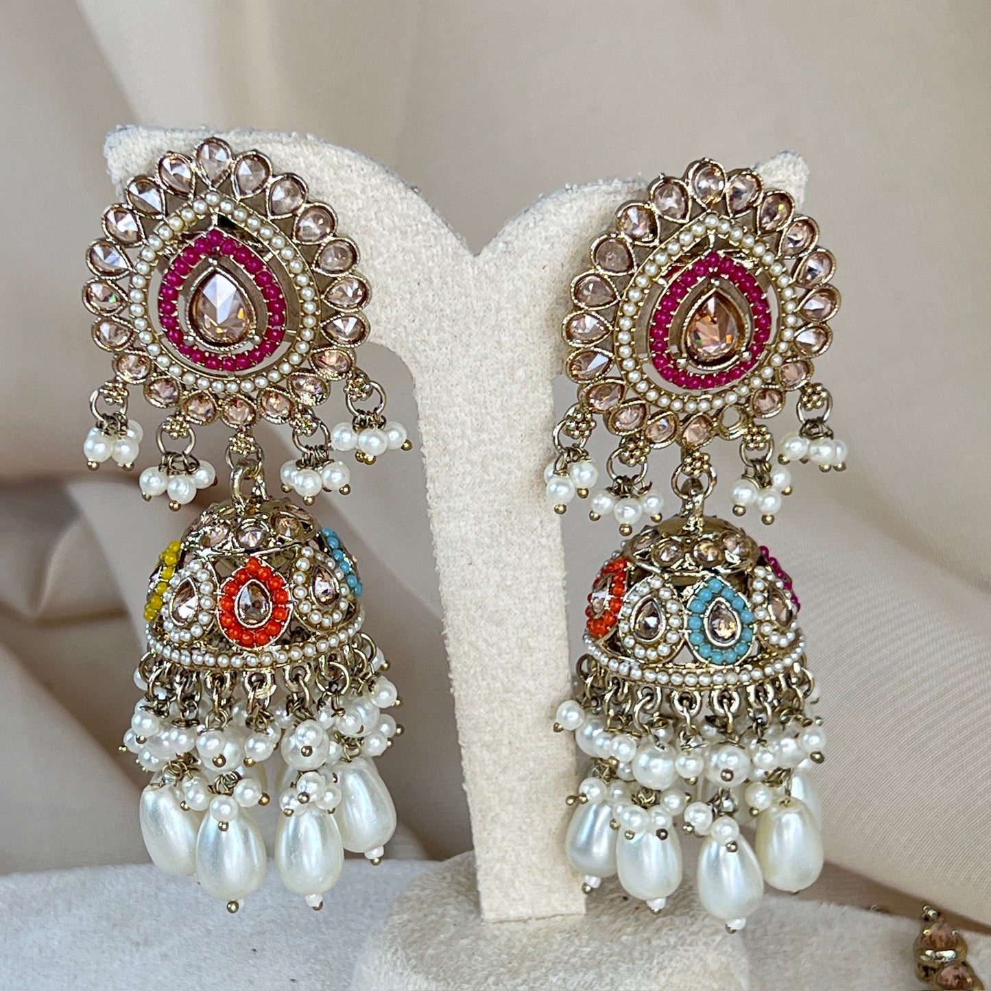 Oversized Jhumka Earring & Tikka Set