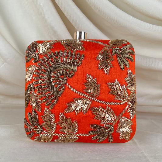 Square Emroidered Clutch