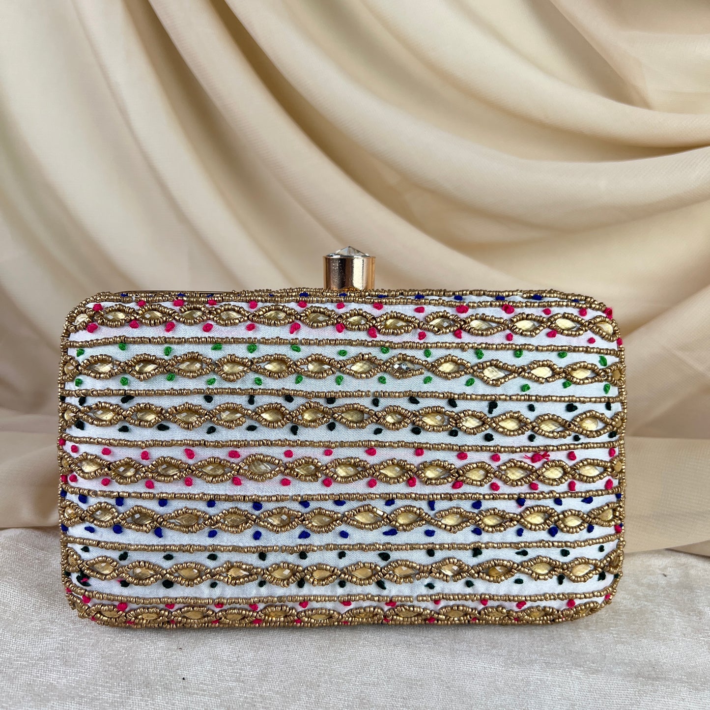 Multicolor Embroidered Clutch