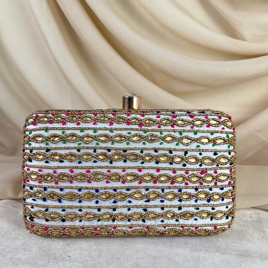 Multicolor Embroidered Clutch