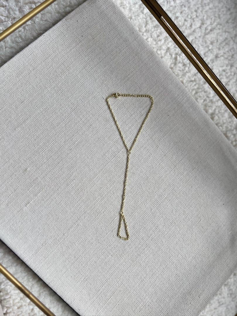 Simple Gold Chain  Hand Harness Ring Bracelet | Hath Panja