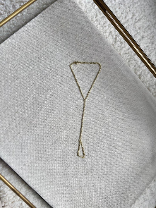 Simple Gold Chain  Hand Harness Ring Bracelet | Hath Panja