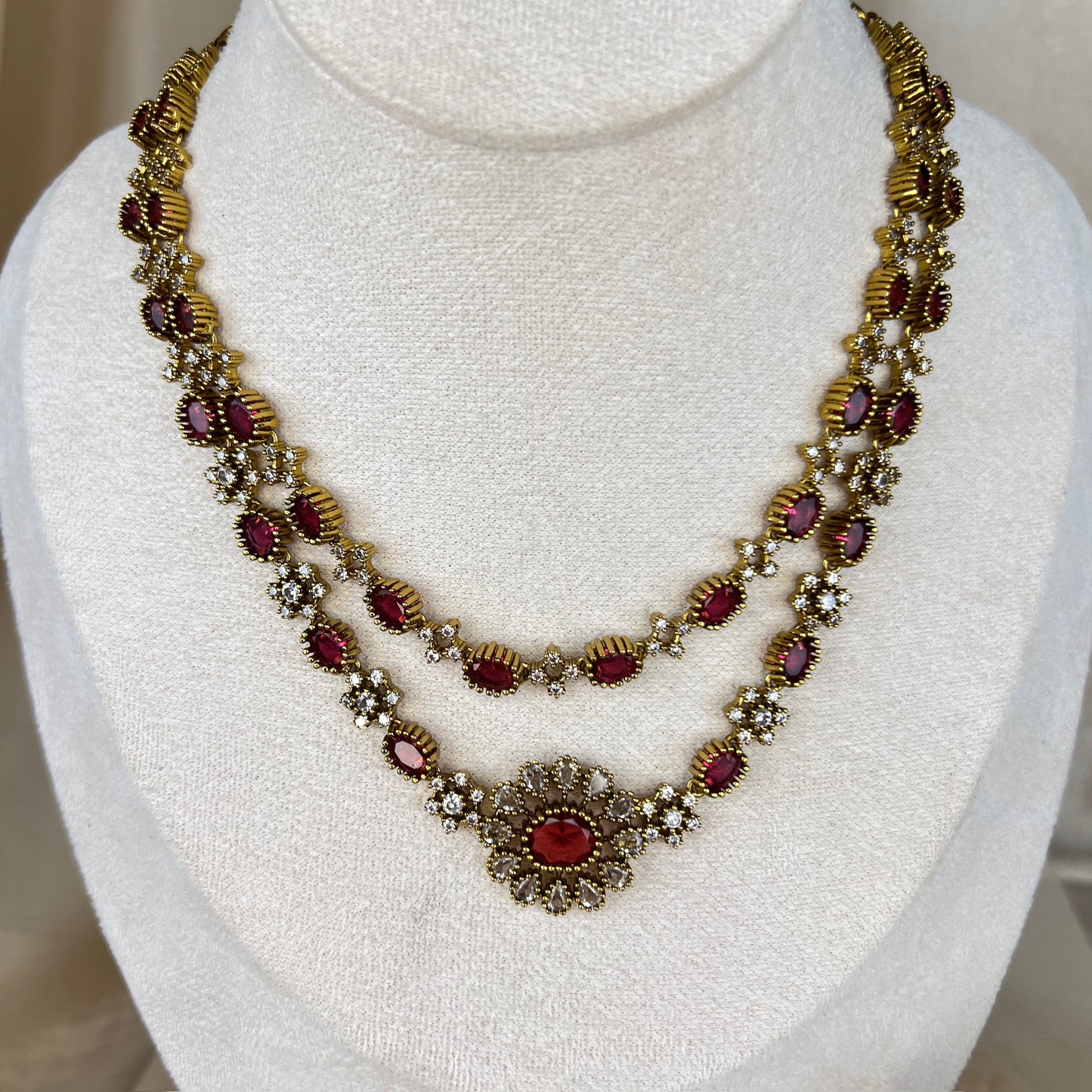 Dainty Gold AD Haar | Necklace Set