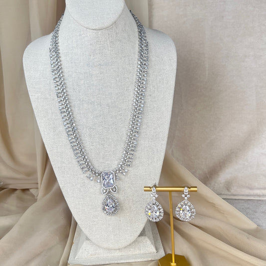 American Diamond | AD | Long | Haar | Necklace Set