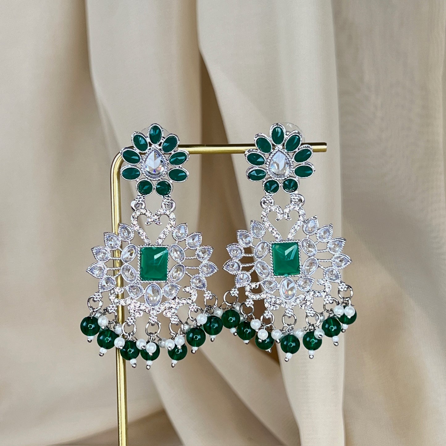 Silver Polki Earring