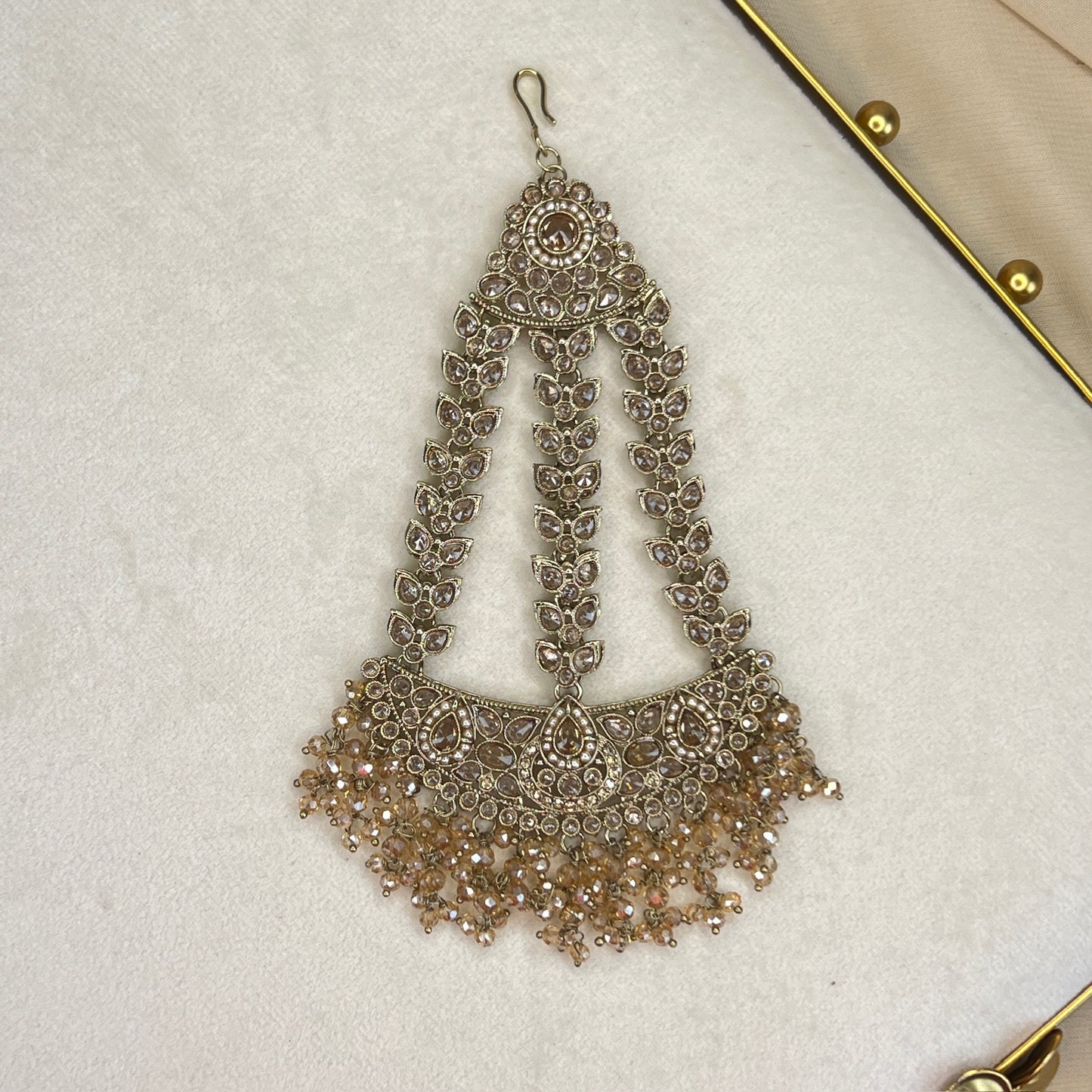 Large Polki Gold Jhoomar | Jhapta | Side Tikka