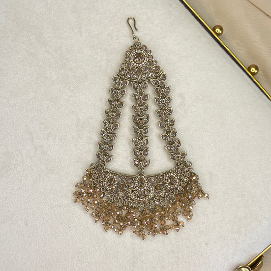 Large Polki Gold Jhoomar | Jhapta | Side Tikka
