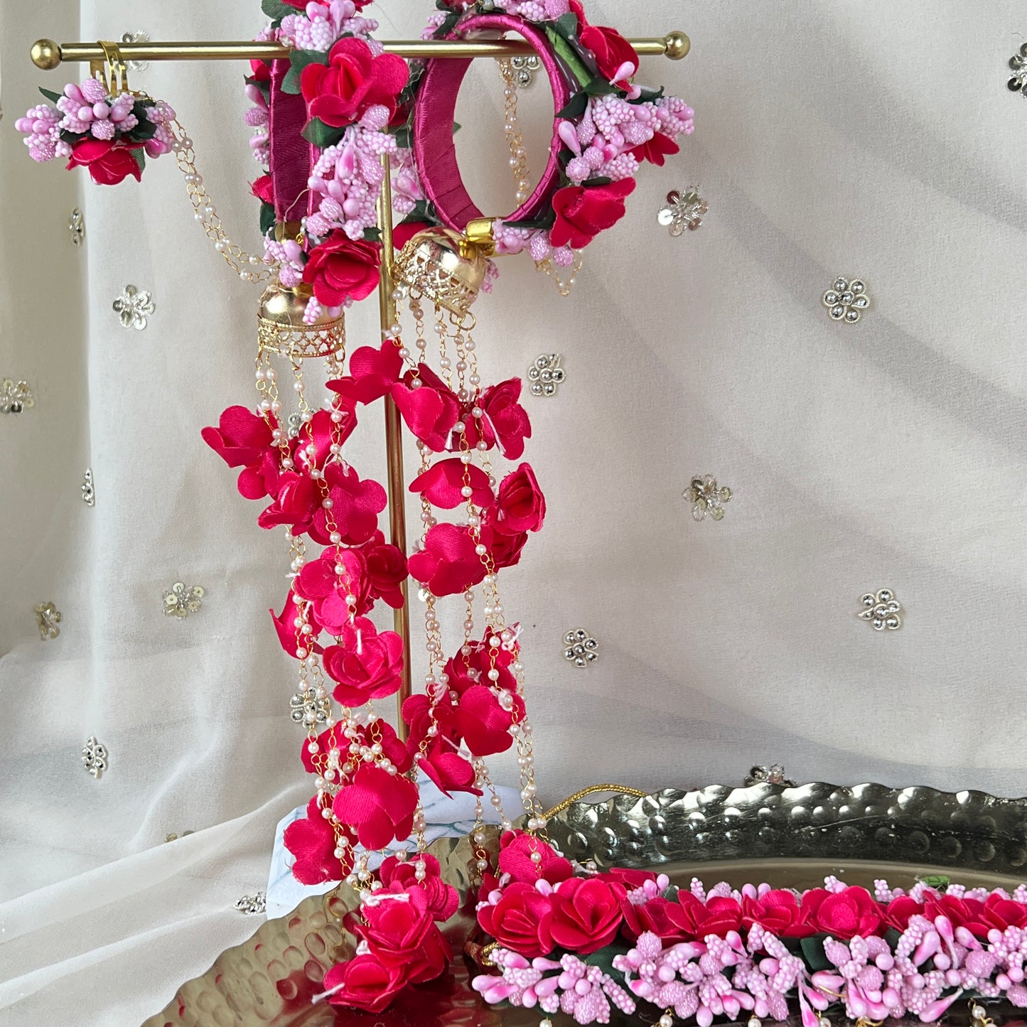 Floral | Faux Flower Choker set w/ and Bangle Kaleera