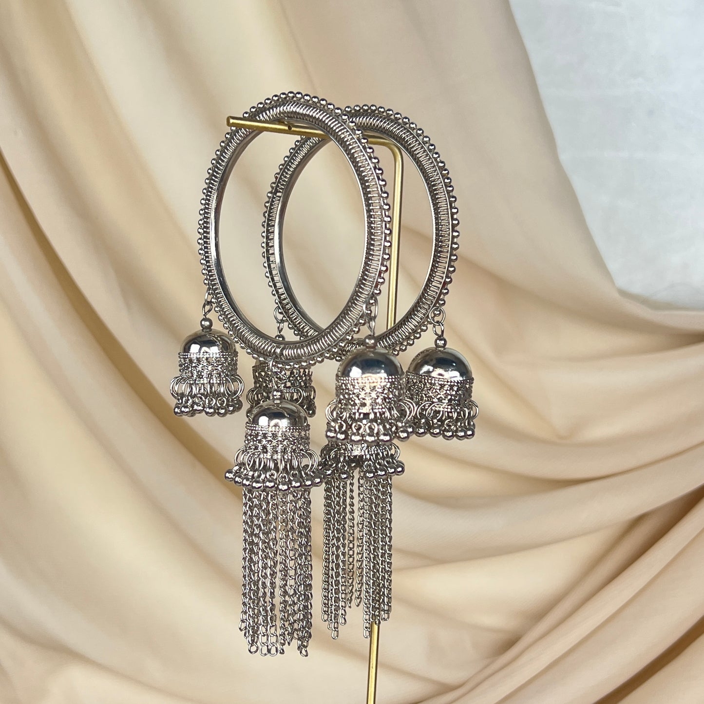 Oxidized Multi Jhumka Bangle Pair