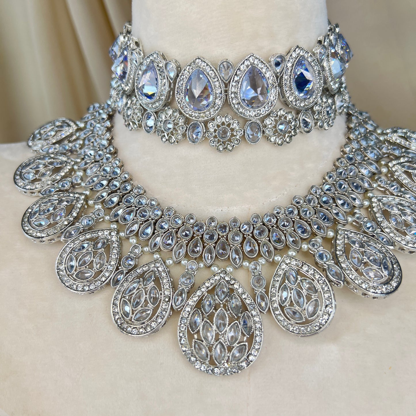 Double Choker Semi Bridal Set