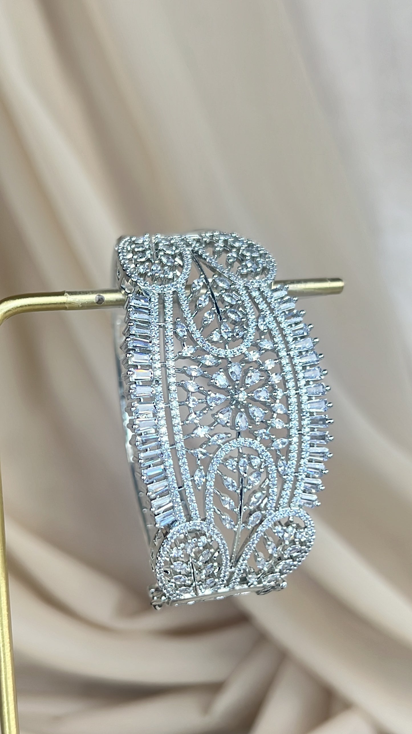 American Diamond | AD |  Large Bangle Cuff Bracelet