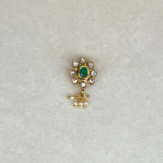 Kundan Clip On Nose Pin