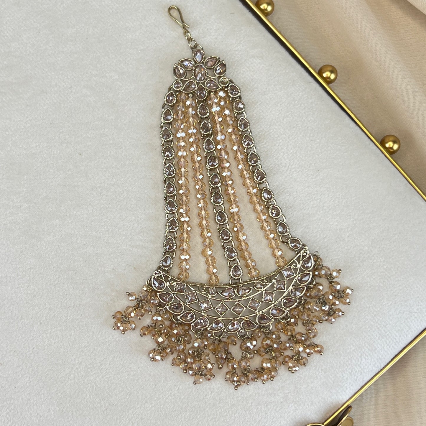 Large Gold Polki Jhoomar | Jhapta | Side Tikka