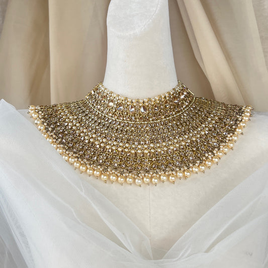 Large Semi Bridal Choker Bib Set