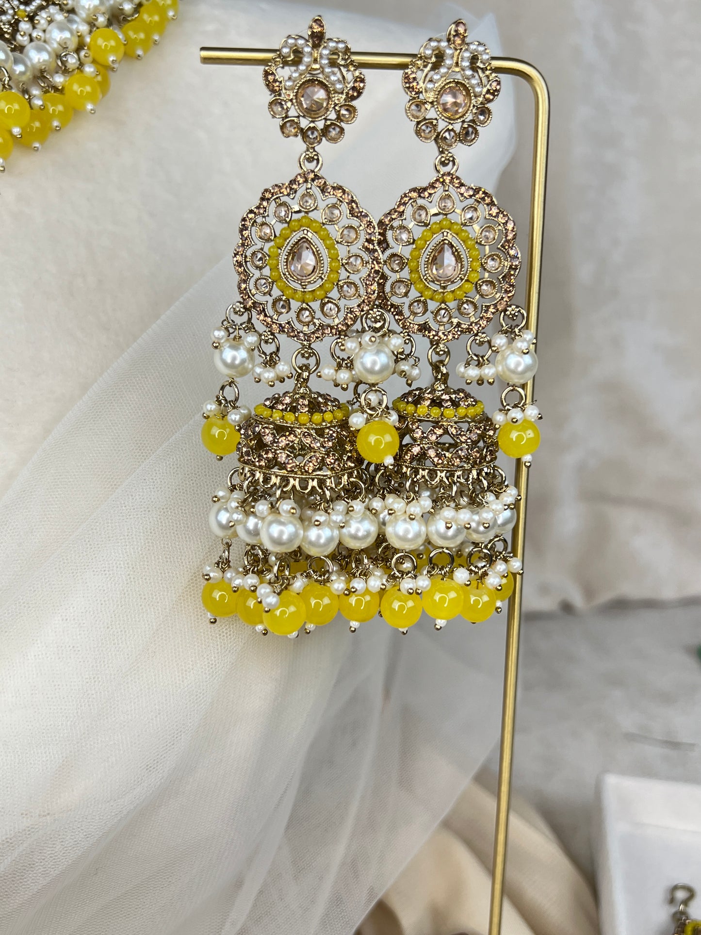 Pakisatani Style Necklace Set with Jhumka and Jhoomar