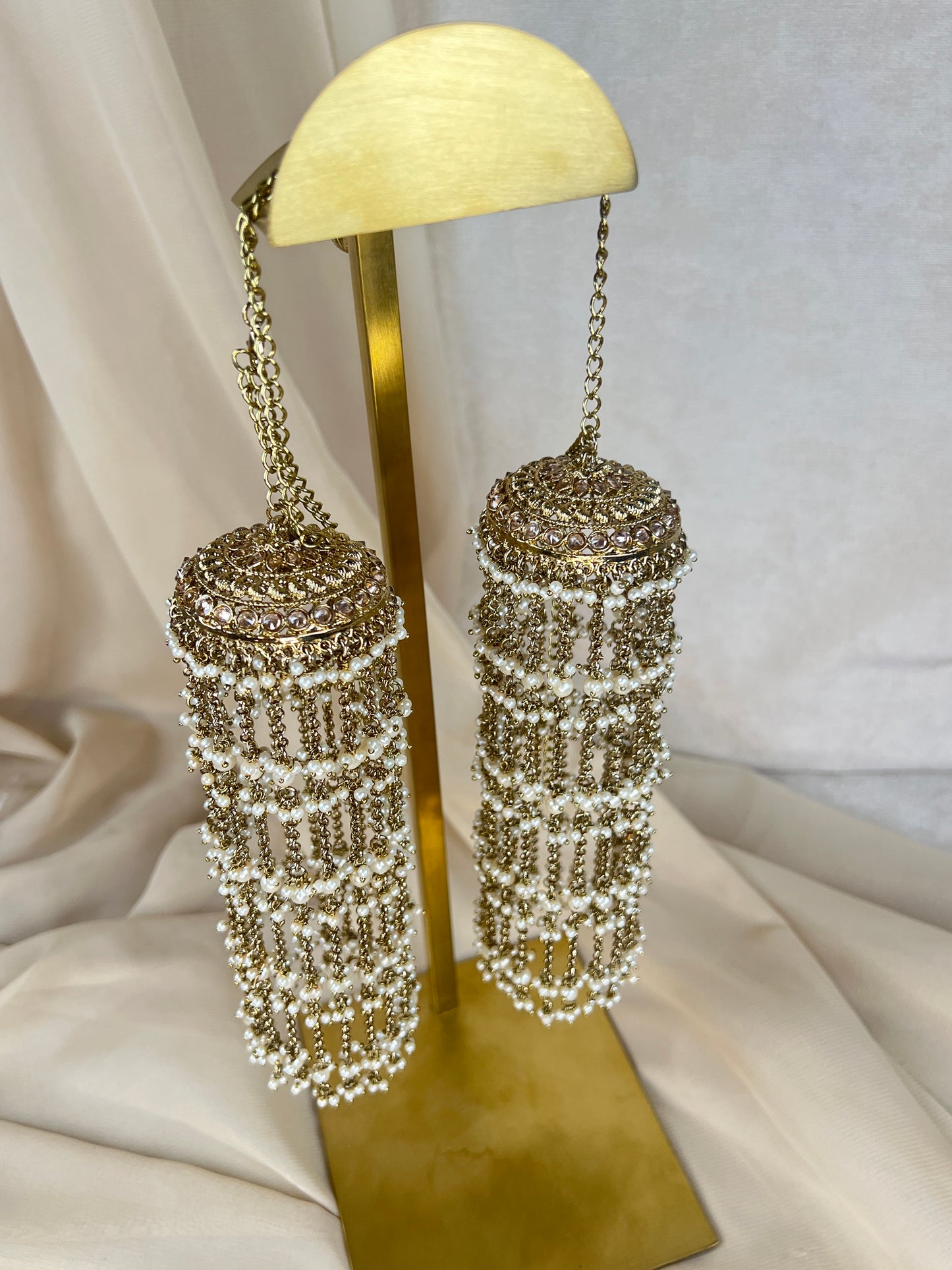 Jhumka Double Gold Pearl Kaleera | Kalira | Bridal