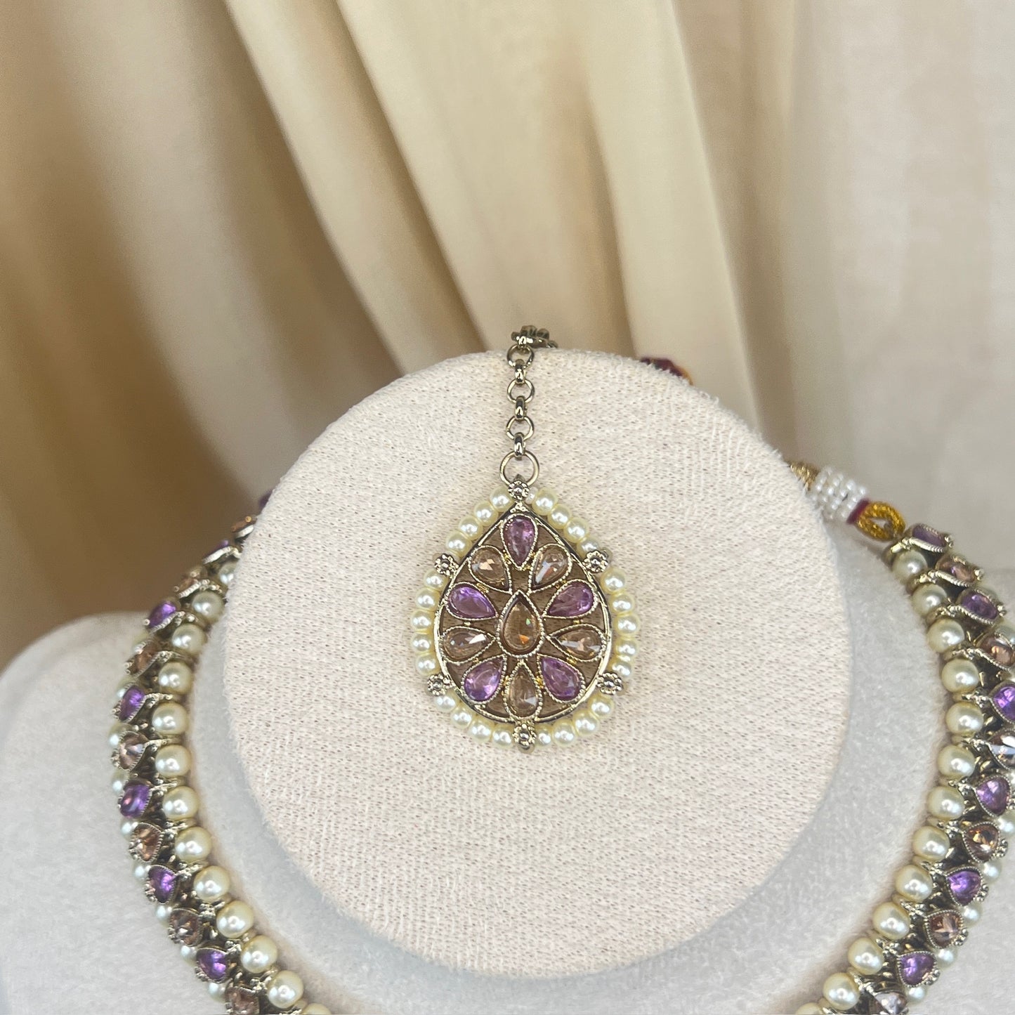 Dainty Necklace | Choker set w/Jhumka Earrings