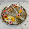 Yellow and Pink Pearl Floral Necklace Set