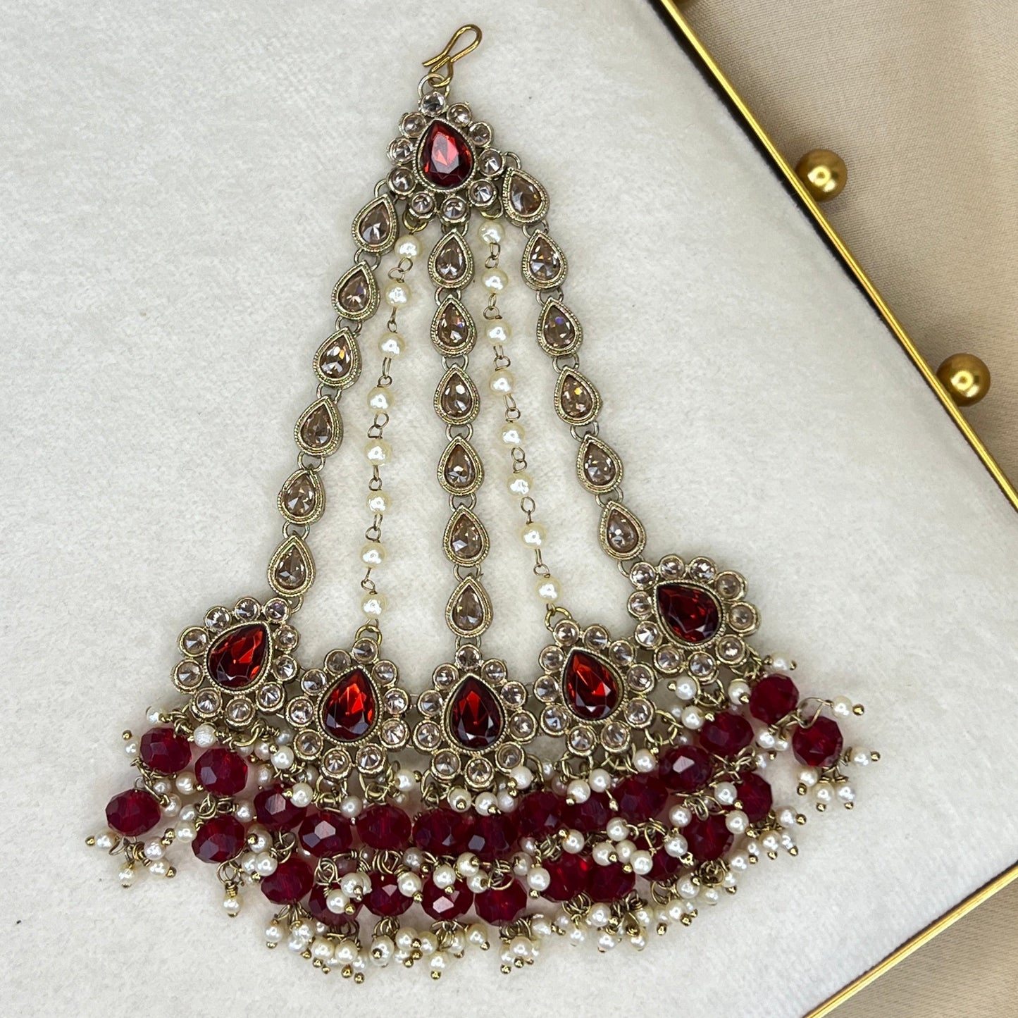 Large Gold Jhoomar | Jhapta | Side Tikka