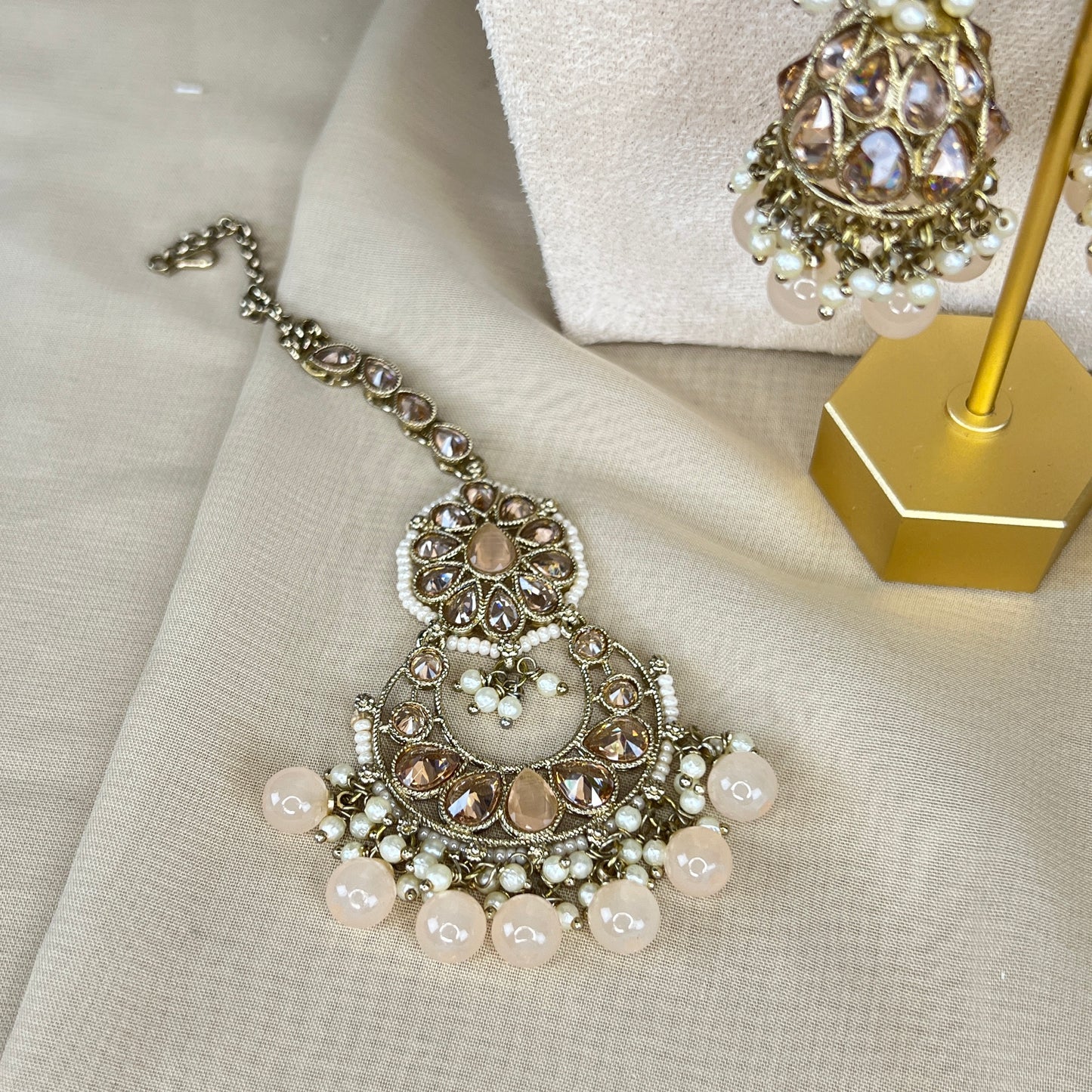 Pearl Choker Set with Large Jhumka Earrings