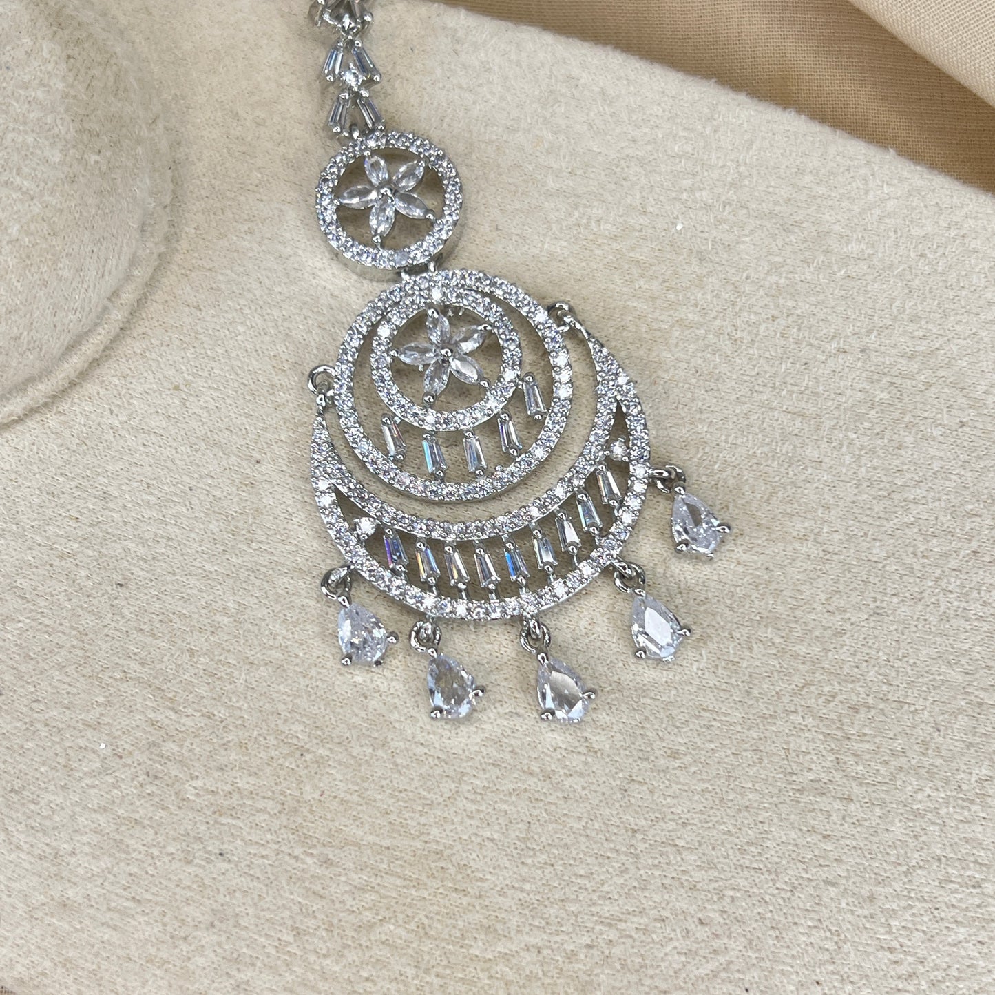 American Diamond | AD | Earring and Tikka Set
