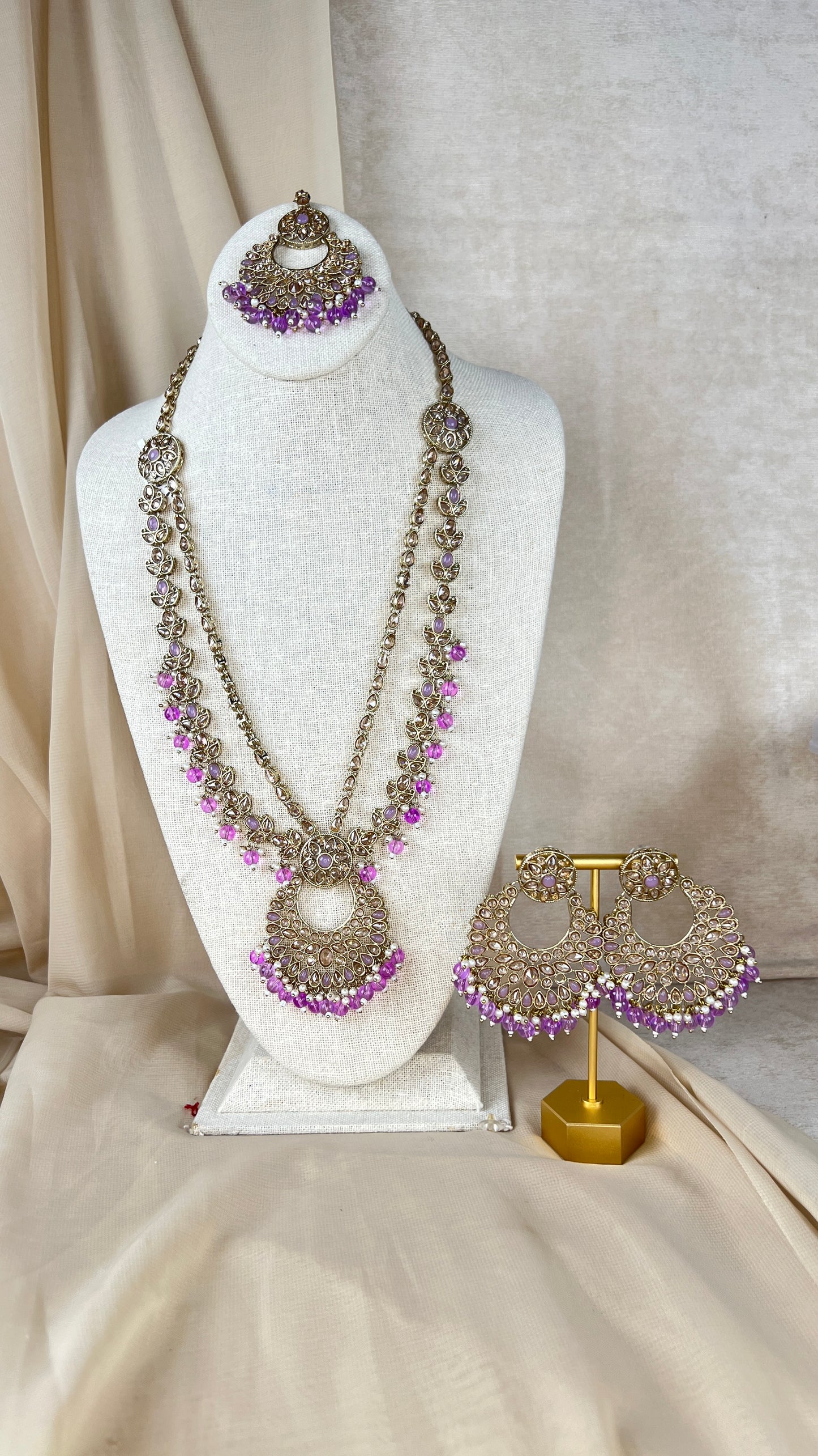 Polki Rani Haar | Mala | Long Necklace Set
