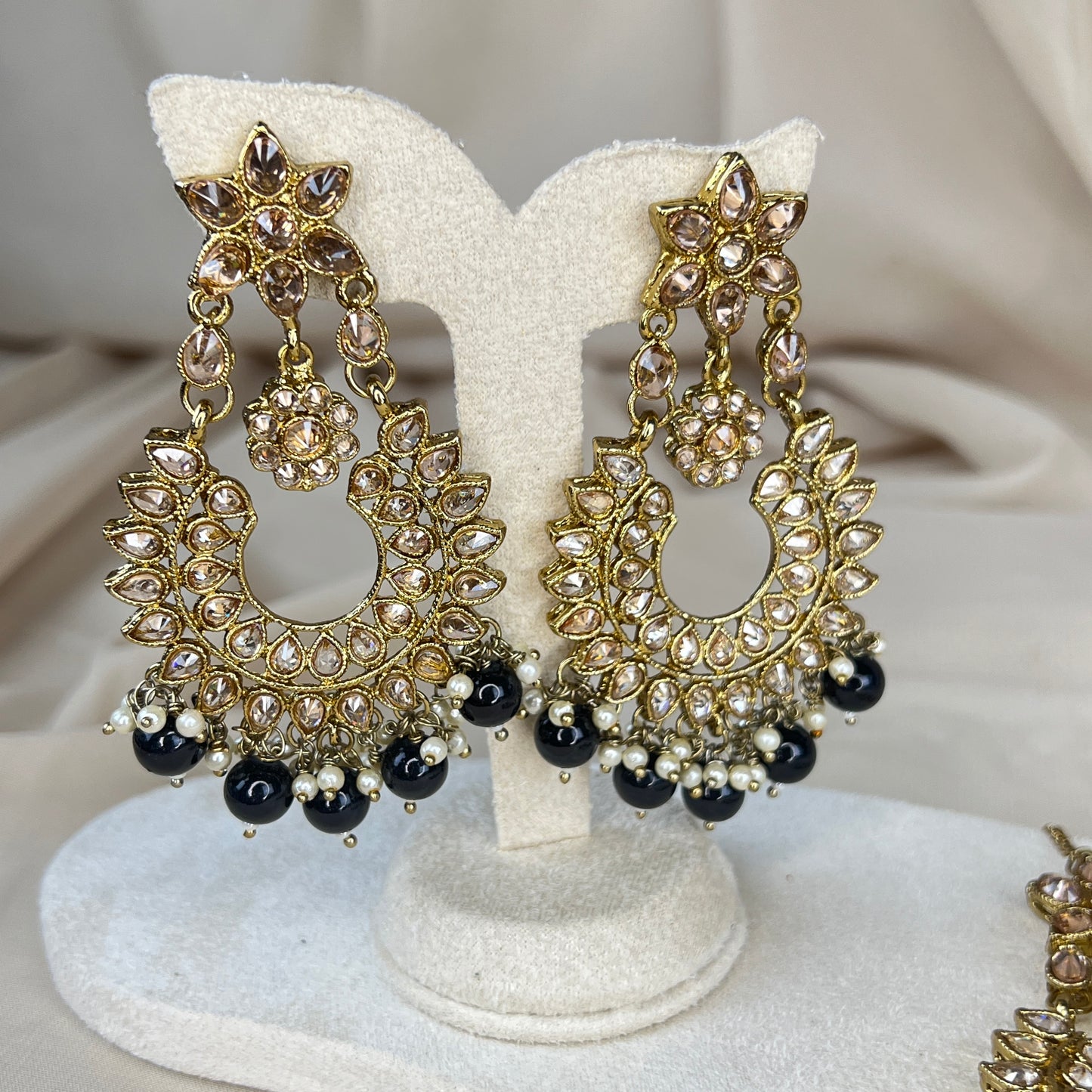 Oversized Polki Earring and Tikka Set