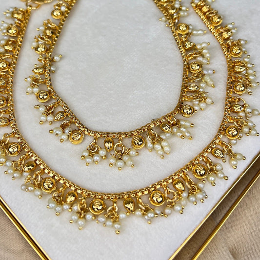Dainty Gold Pearl Payal | Anklet