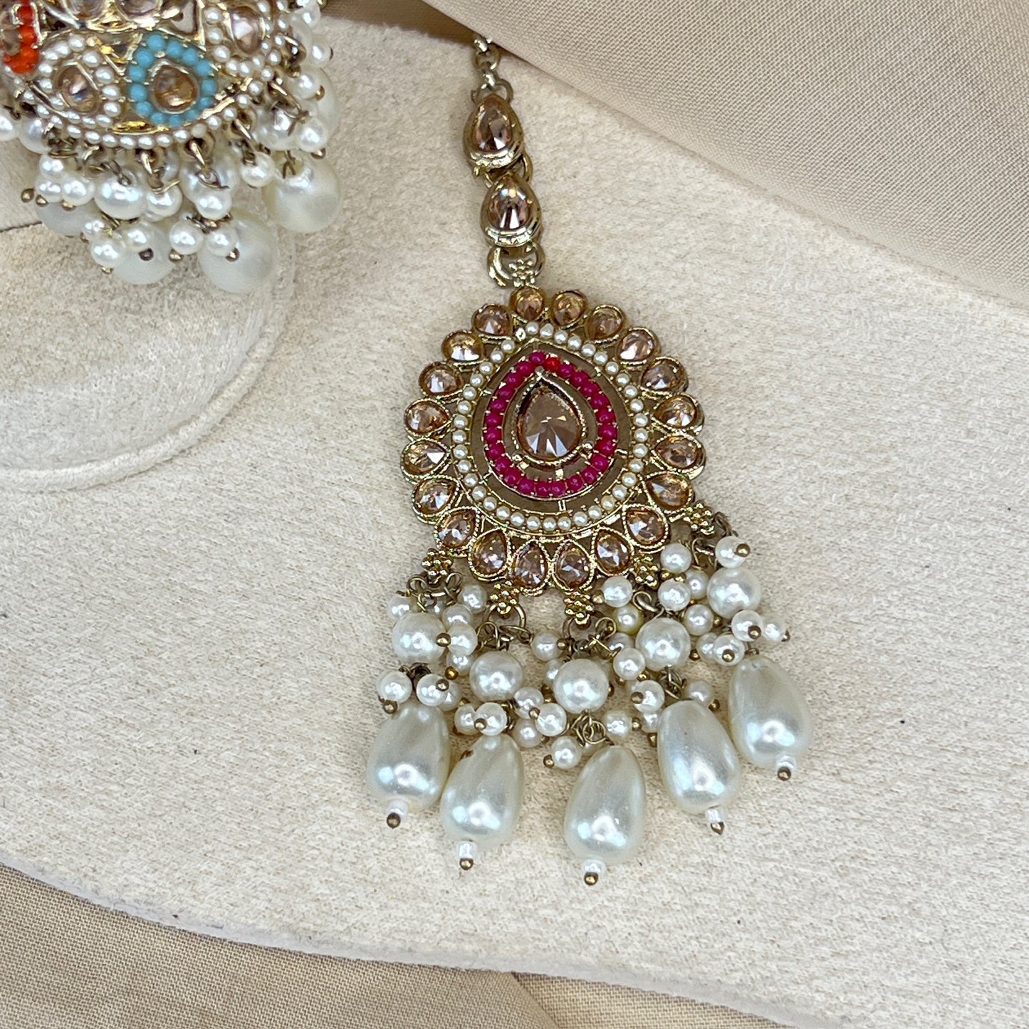 Oversized Jhumka Earring & Tikka Set