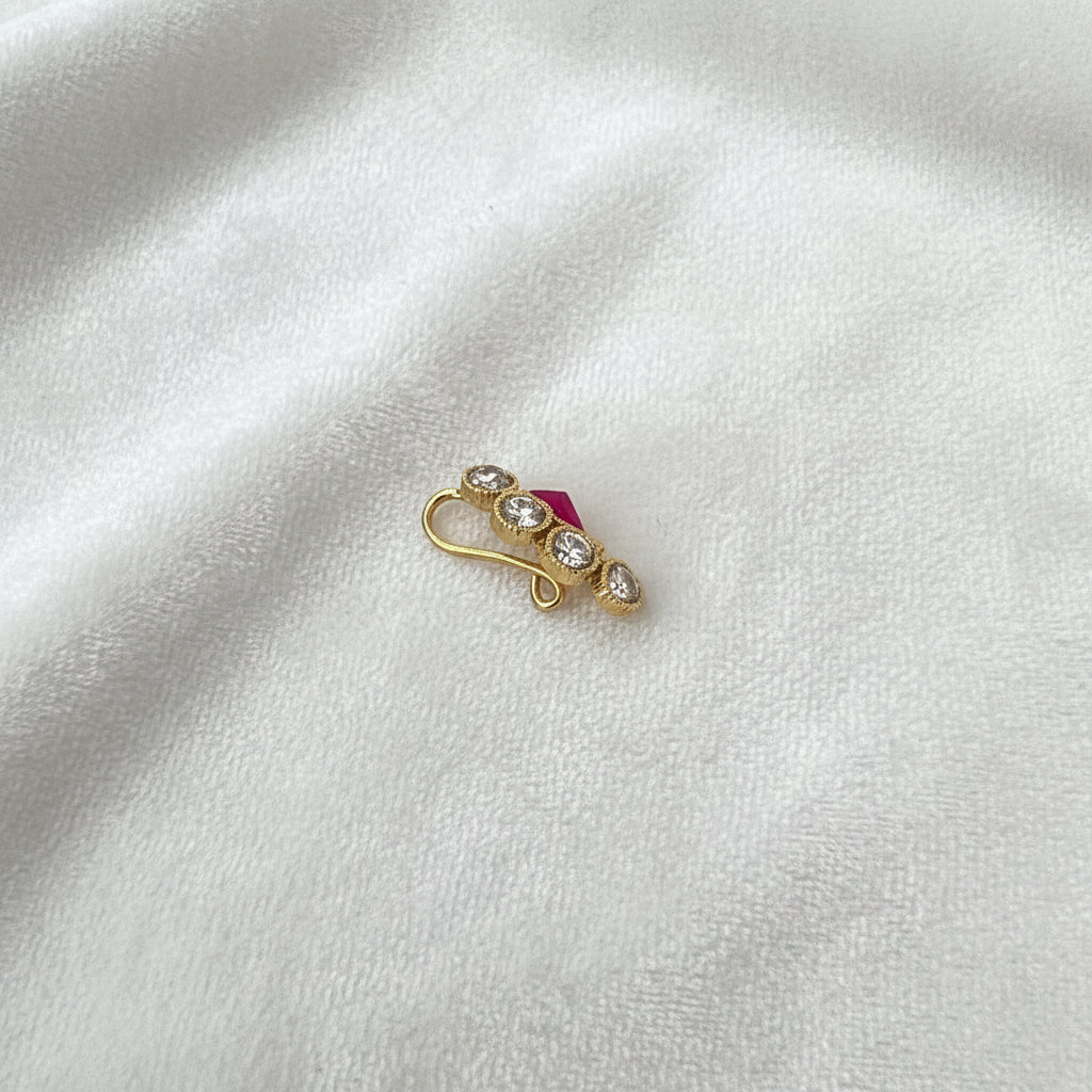 Kundan Clip On Nose Pin