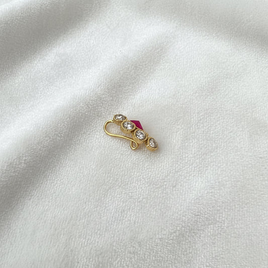 Kundan Clip On Nose Pin