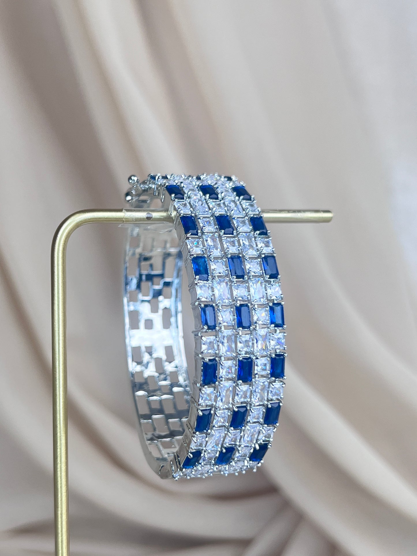 American Diamond | AD | Sapphire| Dainty Bangle Bracelet