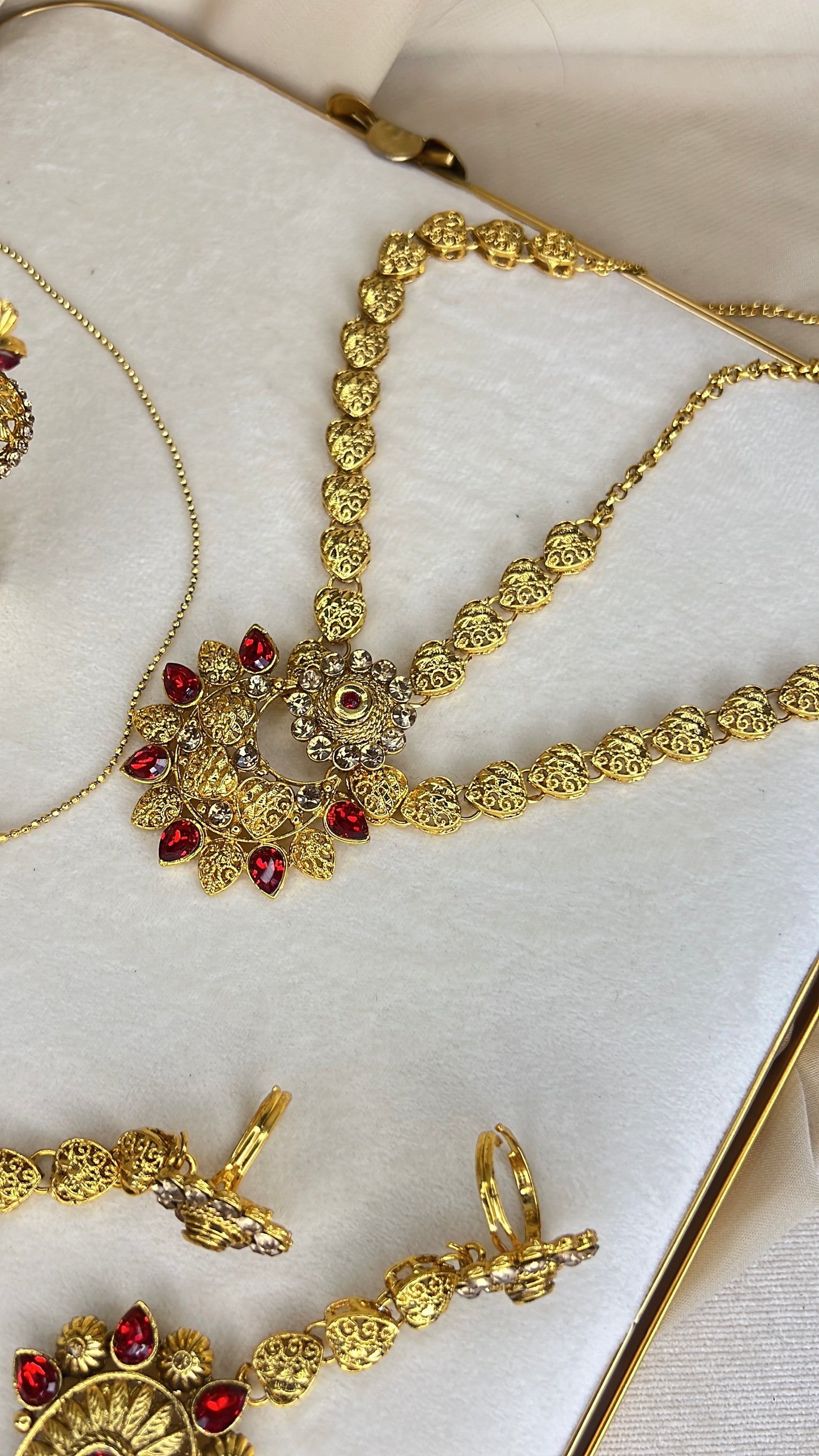 Traditional Gold and Red Bridal Set