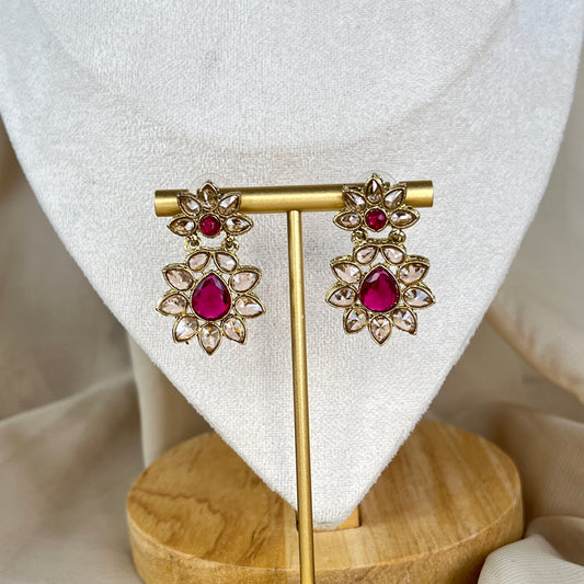 Flower Polki Necklace Set