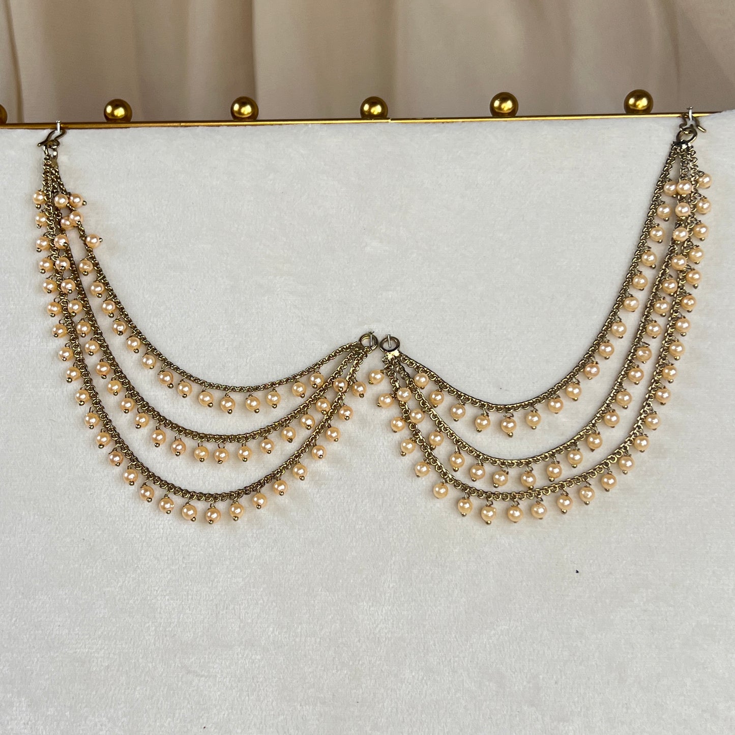 Layered Pearl Attachable Ear Chains | Sahare | Earring Support