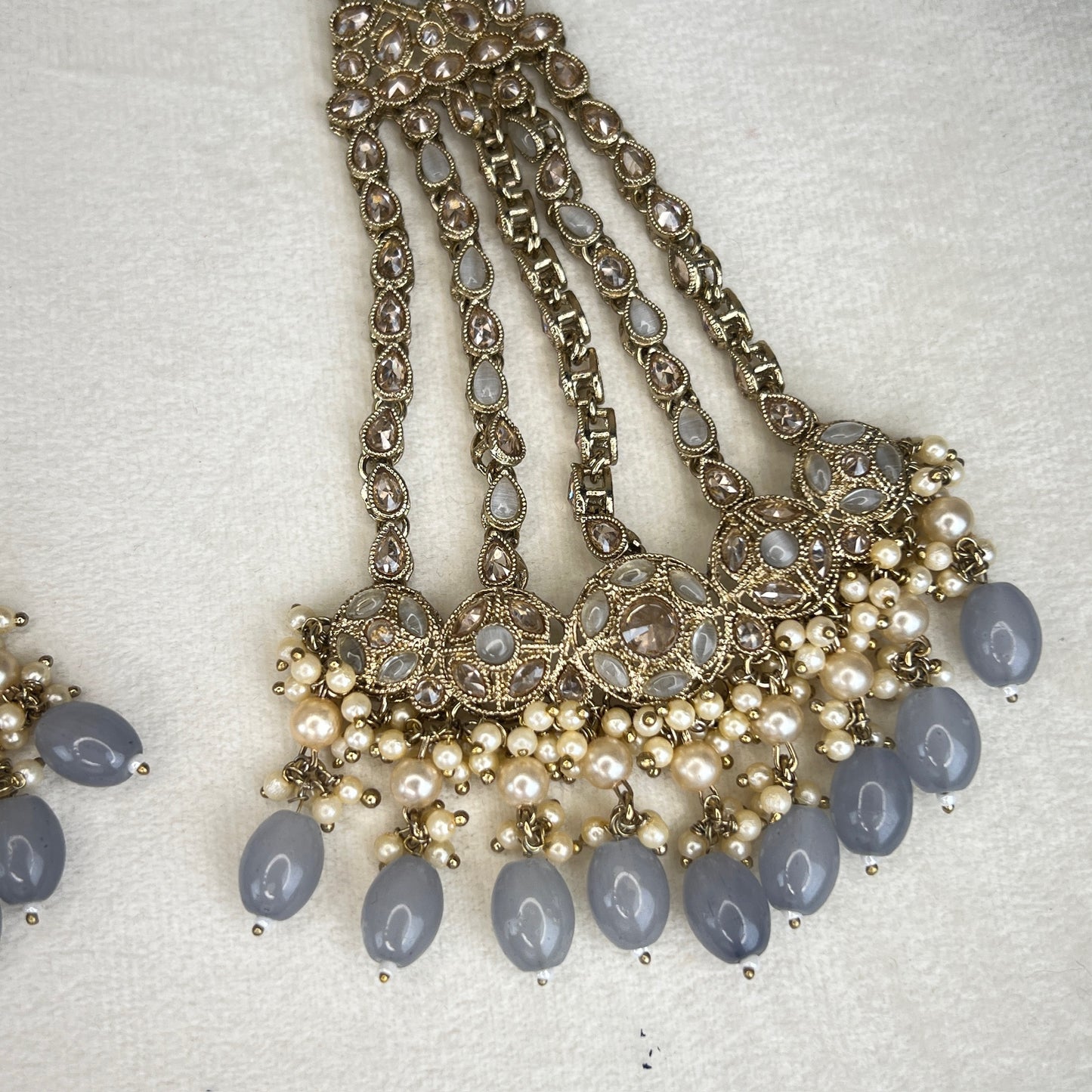 Large Bib Style Semi Bridal Set w/Jhoomar