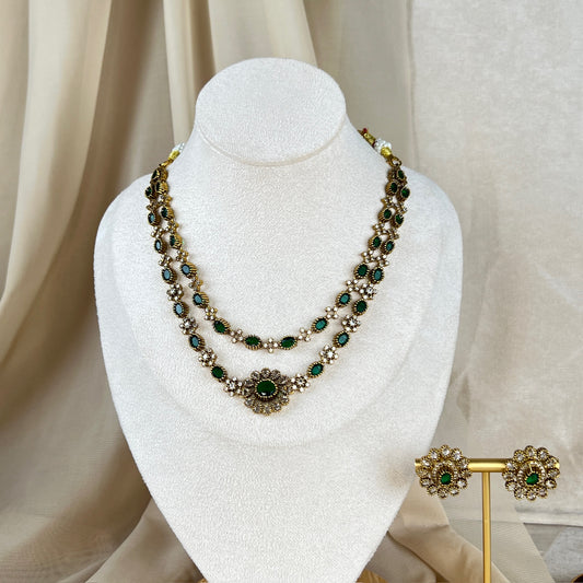Dainty Gold AD Haar | Necklace Set