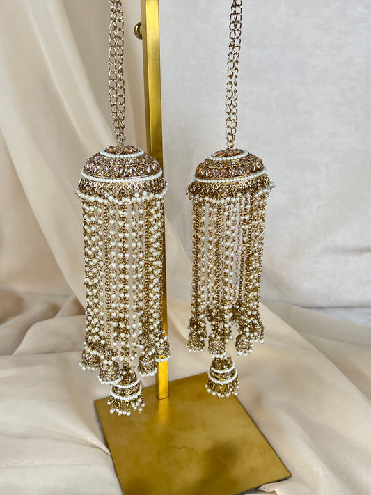 Jhumka Double Gold Pearl Kaleera | Kalira | Bridal