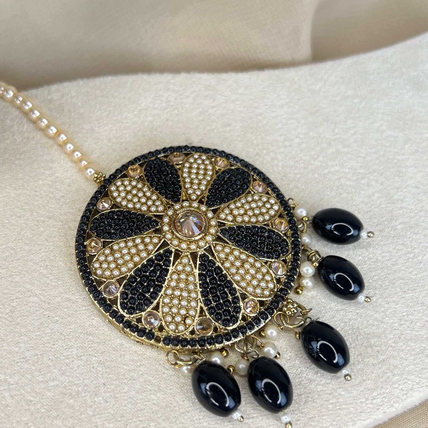 Nauratan Jhumka Oversized Earring and Tikka Set