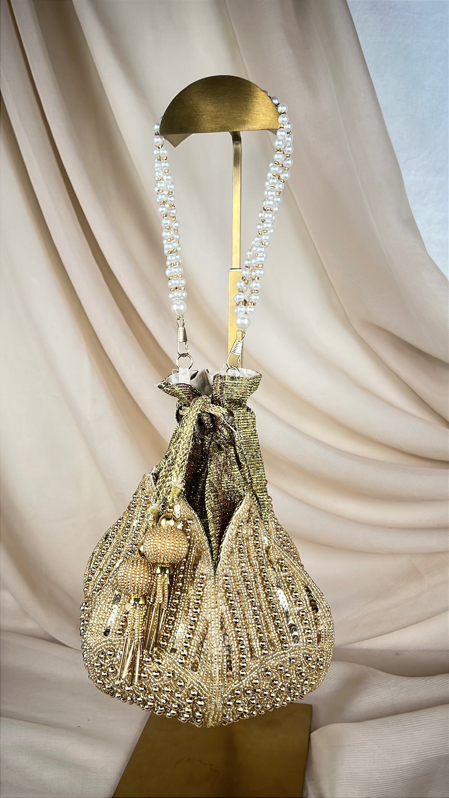 Beaded Lotus Shaped Potli | Purse