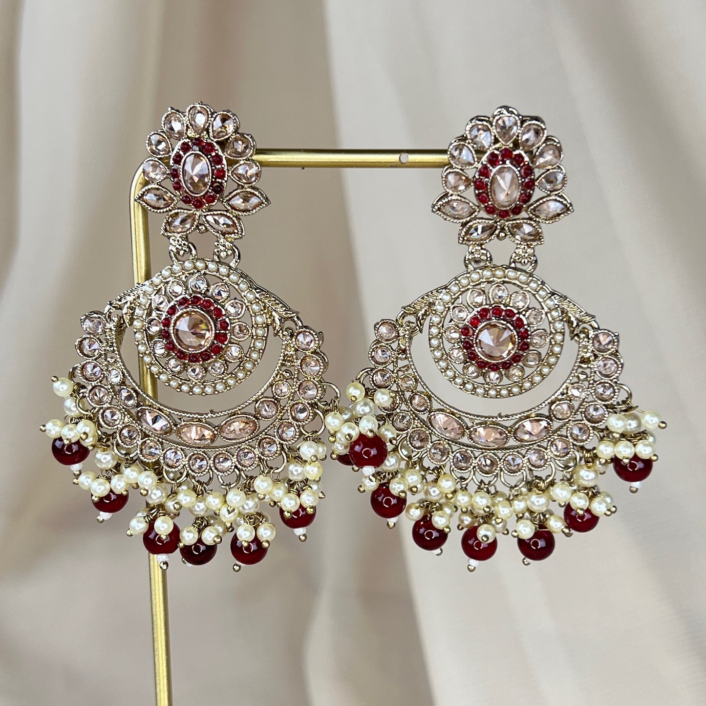 Large Chandelier Polki Earrings