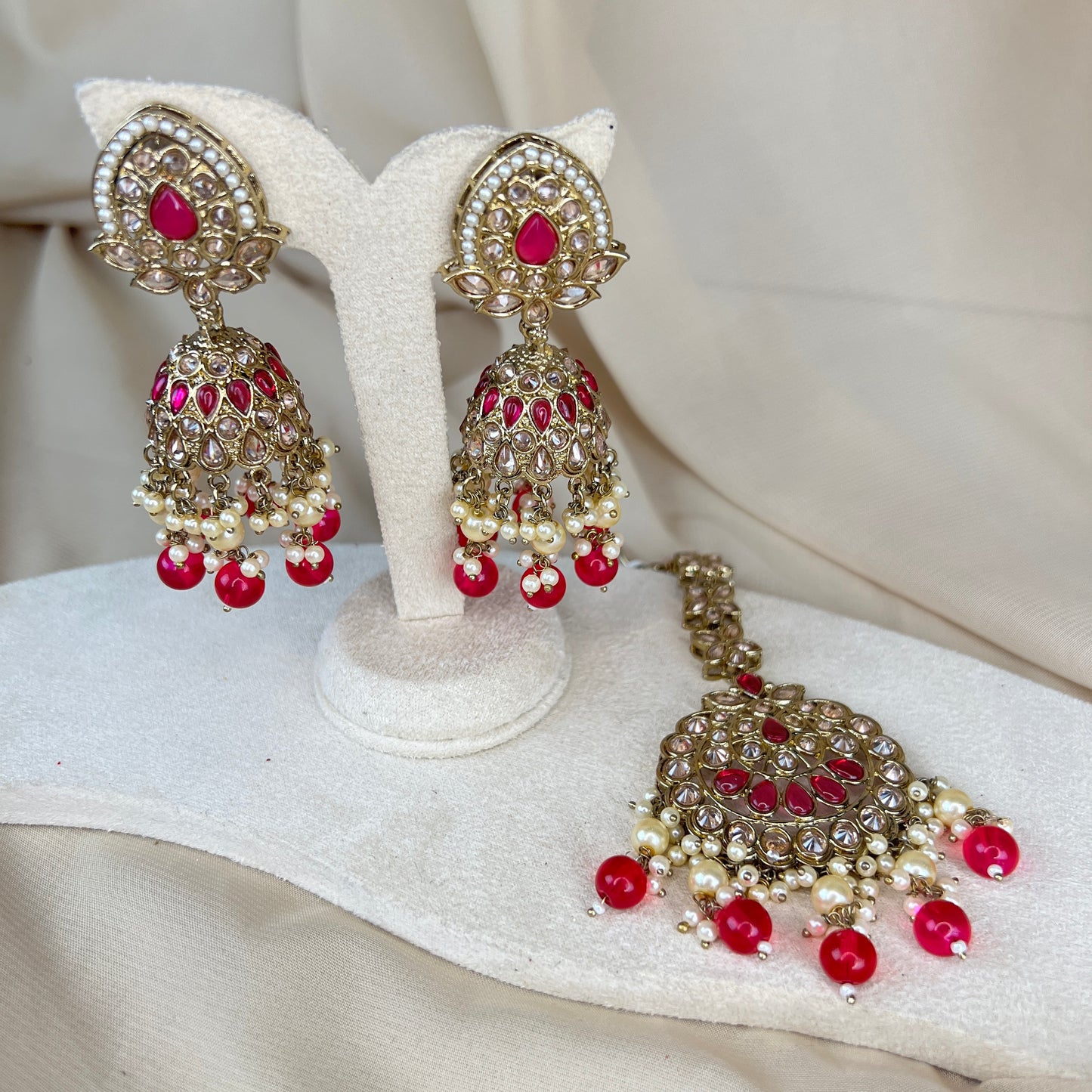 Jumka Earring with Oversized Tikka Set